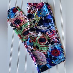 Lotus Leggings Sugar Skull Leggings Sz: L EUC